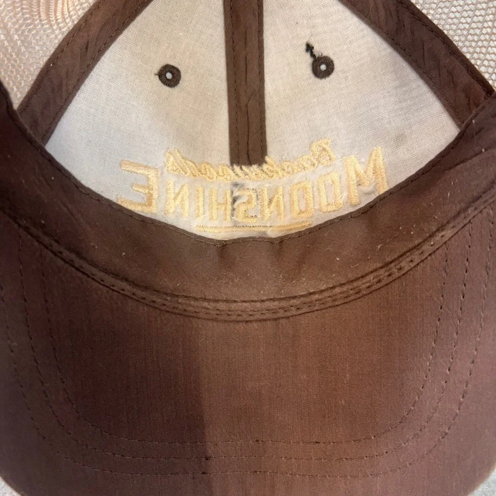 Backwoods Moonshine Mens Brown Infinity Trucker Hat Snapback Mesh Cap OSFM